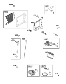 Lubrication Group Diagram and Parts List for 386447-0460-G1 200000 - 399999 Briggs and Stratton Engine